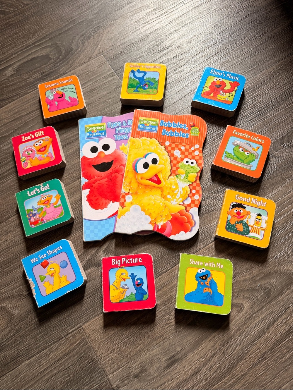 Sesame Street Mini Board Book Set - Yellow, Red, Blue, Green, Orange
